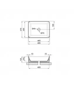 Раковина-чаша Qtap Tern 475х370х140 Matt black QT172074MBMBN