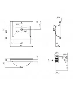 Раковина Qtap Albatross Q 600х480х230 White з донним клапаном QT01115060QW