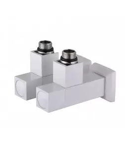 Набір Кран напівоборотний кутовий з американкою SOLOMON LUX 1/2" CUBE WHITE 8888 (2шт.)