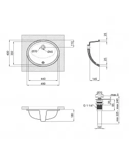 Раковина Qtap Stork 495х410х185 White з донним клапаном QT1511LU023W