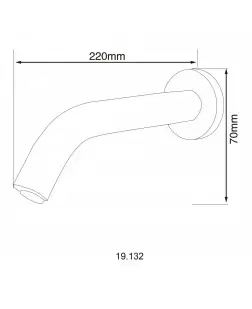 Кран сенсорний для умивальника HOTEC 19.132-DC/AC (220V/6V) зі стіни 220мм,з трансформатором,латунь Cold