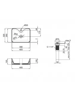 Раковина-чаша Qtap Crow 400х300х140 White з донним клапаном QT05117040JW