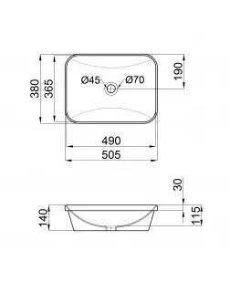 Раковина Qtap Scorpio 500х380х145 White з донним клапаном QT1411K490W