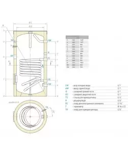 Водонагрівач непрямого нагрівання Tesy 300 л (EV12S30065F41TP) 301394