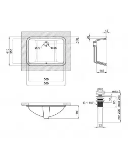 Раковина Qtap Stork 555х410х200 White з донним клапаном QT1511LU022W