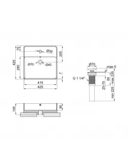 Раковина-чаша Qtap Crow 420х420х145 White з донним клапаном QT0511A054TW