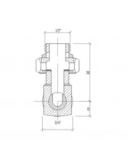 Вентиль простий Icma 1/2" заднє підключення №917