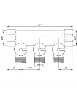 Колектор Icma 3/4" 3 виходи №228