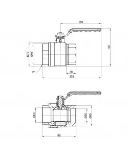 Кран кульовий SD Plus 2" ВР для води (важіль) SD600NW50PN40