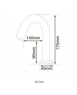 Кран сенсорний для умив-ка HOTEC 19.131A-DC/AC (220V/6V),висота 175мм,з трансформатором,латунь Cold