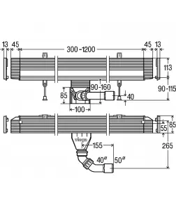 Корпус для душового лотка Advantix Vario  h-90 мм, 30-120 см VIEGA 736552