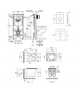 Набір інсталяція 4 в 1 Grohe Rapid SL 38722001 + унітаз з сидінням Qtap Robin QT13332141ERMB