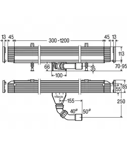 Корпус для душового лотка Advantix Vario (плоский h-70 мм) 30-120 см 736736