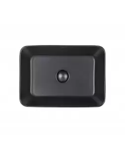 Раковина-чаша Qtap Virgo 490х350х110 Matt black з донним клапаном QT18112261MBMB