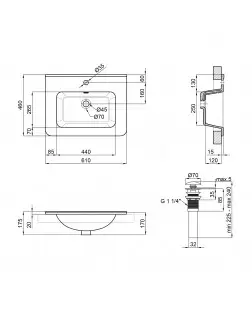 Раковина Qtap Albatross 9H 600х460х180 White з донним клапаном QT01119060HW