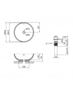 Раковина-чаша Qtap Amazon 430х430х160 White з донним клапаном QT02117043NW