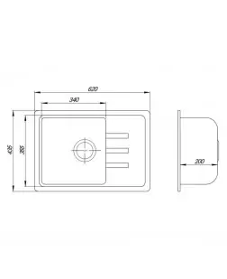 Кухонна мийка Lidz 620x435/200 STO-10 (LIDZSTO10620435200)